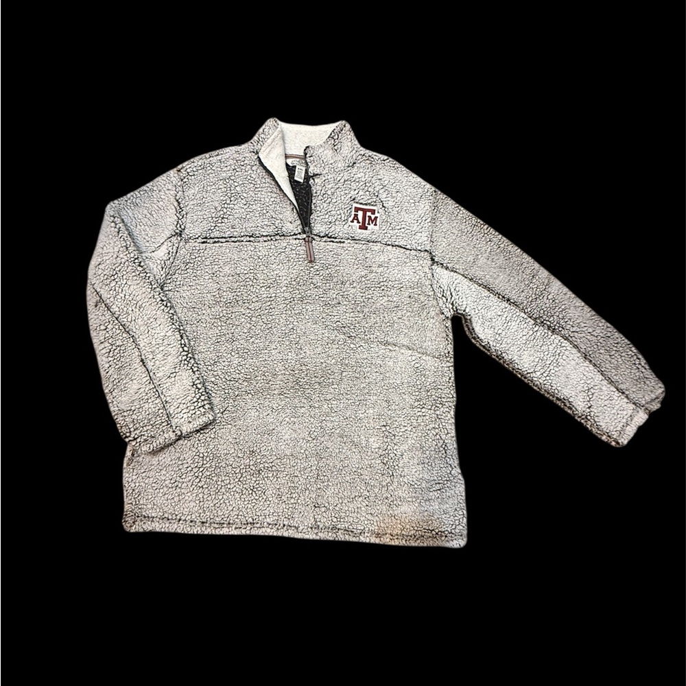 Sherpa Texas A & M Gray Quarter-Zip Sweater XXL